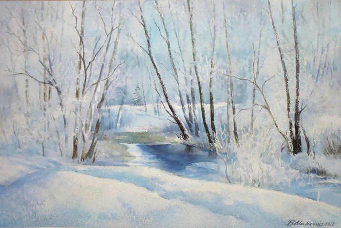 ,,Речка Кекавиня зимой,,