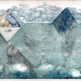 " Вода ", бумага, печать, дорисовка. 2020г.