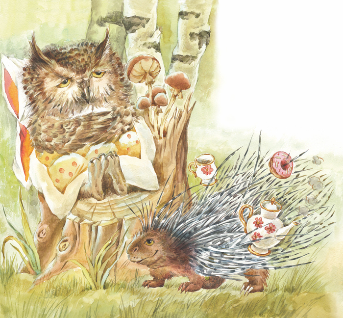 Сова и дикобраз. Утренний кофе.