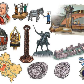 Иллюстрации к изданию о Москве для "Азбукварик". 