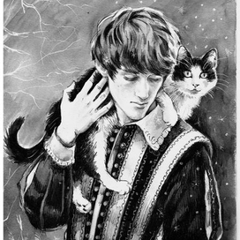 мальчик с кошкой