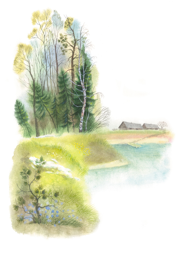 апрель (иллюстрация для детского журнала "Вясёлка")