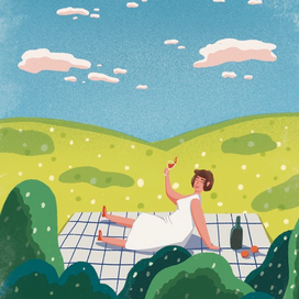 девушка на пикнике