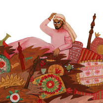 Разворот с иллюстрацией к сказочной повести Роальда Даля "Чарли и шоколадная фабрика"