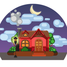 Домик в стиле  Flat