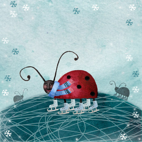 коровка на льду