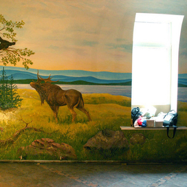 Уральский (собирательный) пейзаж настенная роспись