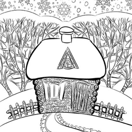 раскраска мандала “Зима