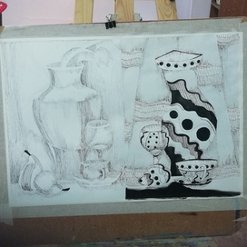 Ваза с чашкой