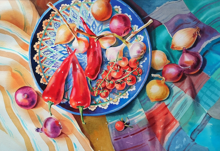 "Натюрморт с перцами" ( 42х58 )