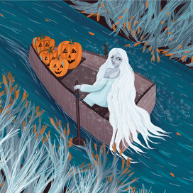 Призрак плывущий по реке