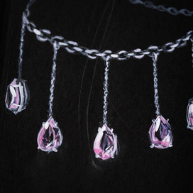 Чокер с розовым кварцем