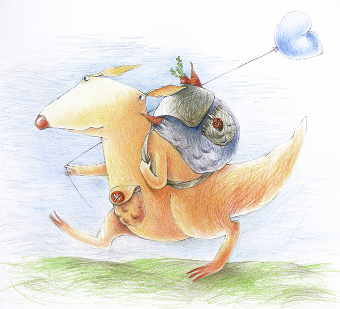 кенгуру на прогулке