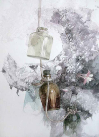 Старенькие бутылочки. Этюд.