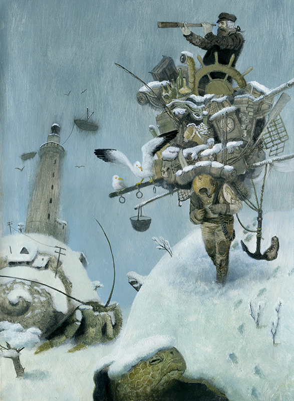 на черепахе