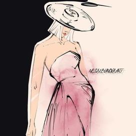 Фешн-иллюстрация Девушка в платье 
