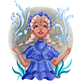 Дева с двумя белыми косами