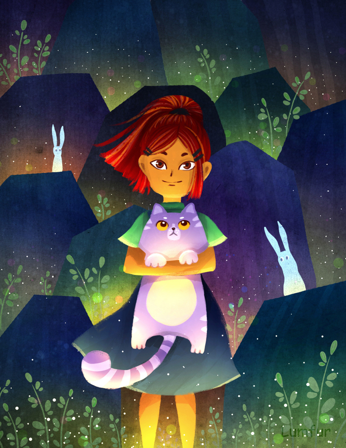 Девочка и кот