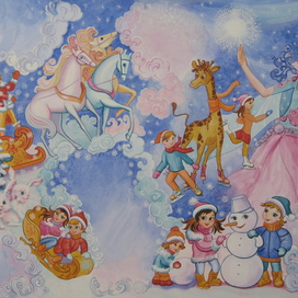 Новогодняя иллюстрация для детского журнала