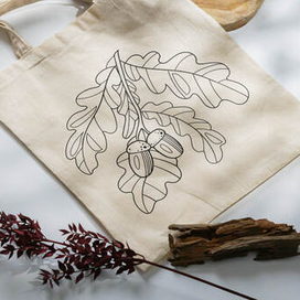 Зарисовка дуба, мокап