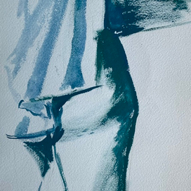 зарисовка стоящая натурщица