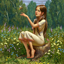 Сказка про девочку. Пчелка.