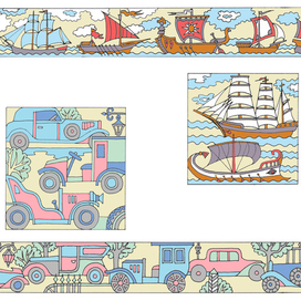 Эскизы вставок в детскую мебель.