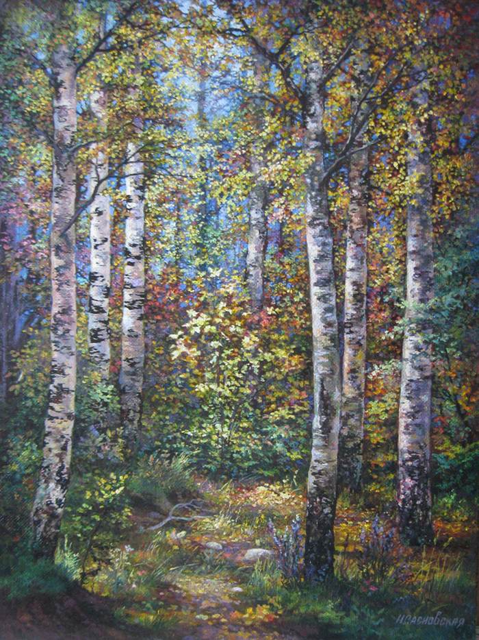 Солнечный танец осенних берез