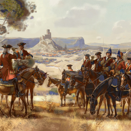 Британские драгуны в окрестностях Альмансы (1707)