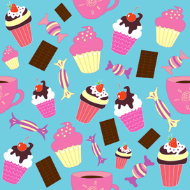 Sweets seamless pattern