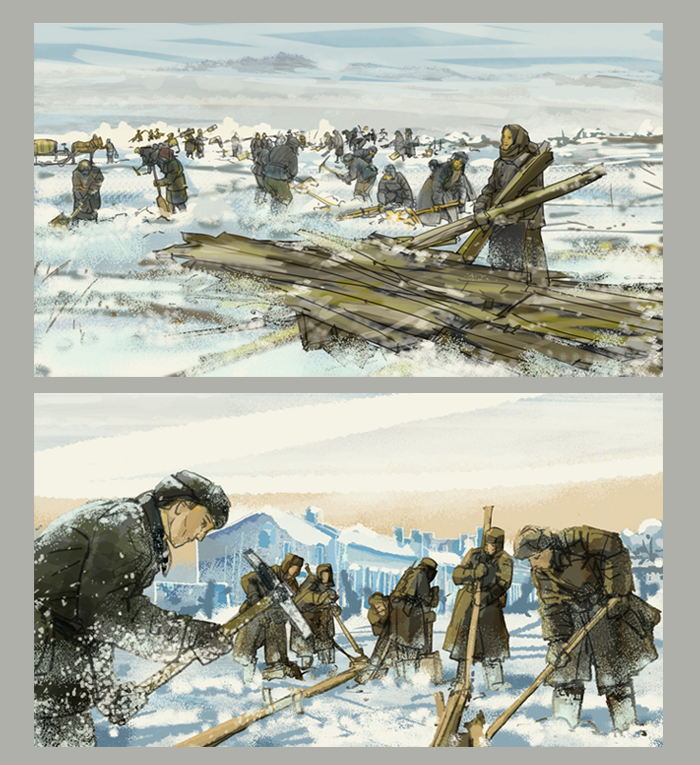 Снежный город-муляж