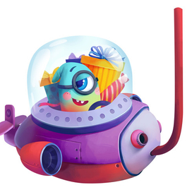 Няшка/Вода (иллюстрация к игре "Гонка Няшек")