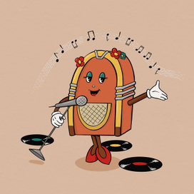 Бренд персонаж для ретро кафе