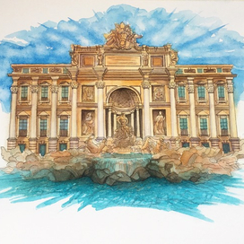 Фонтан де треви анфас