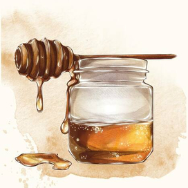 Медовая банка. Летняя открытка