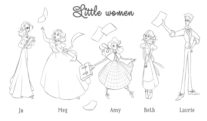 Линейка персонажей по произведению Л.М. Олкотт " Маленькие женщины"