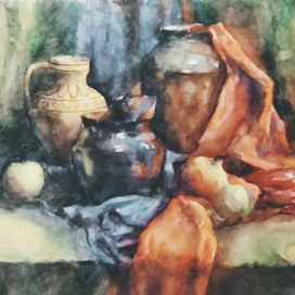 Яблоки на драпировке