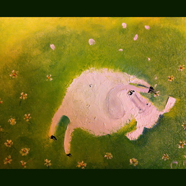 Влюбленная овца гадающая на ромашках