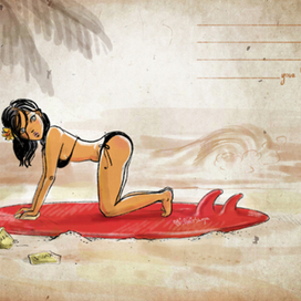 Surfer`s girlfriend #1