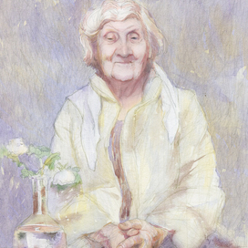 Пожилая женщина и весна.