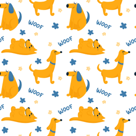 Паттерн с желтыми собачками 