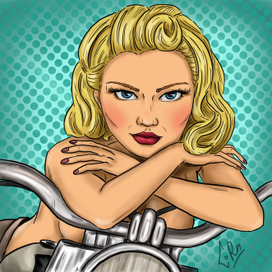 девушка на мотоцикле