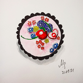 Пирожное с ягодами