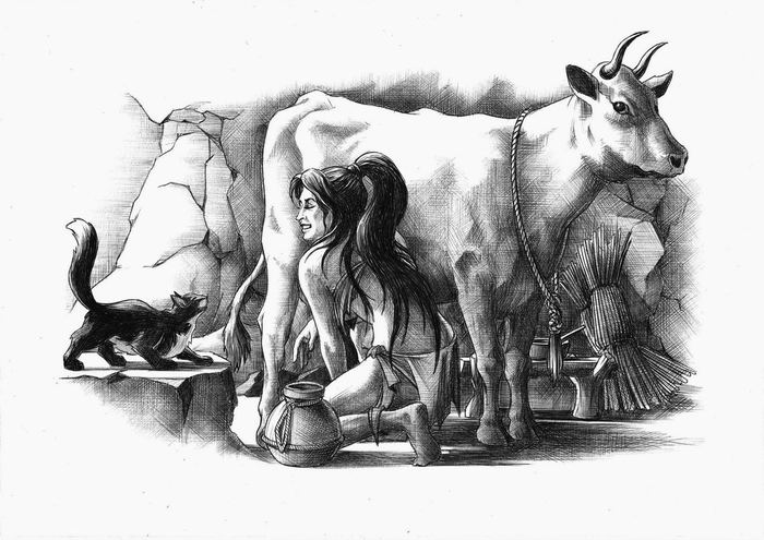 КОШКА... Молоко