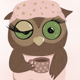 Сова,детская иллюстрация 