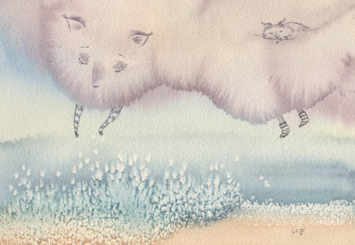 Игра облака с волной