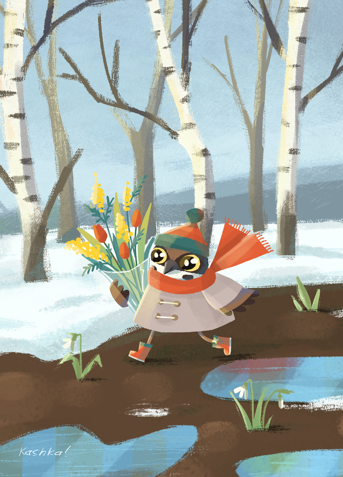 Воробушек бежит