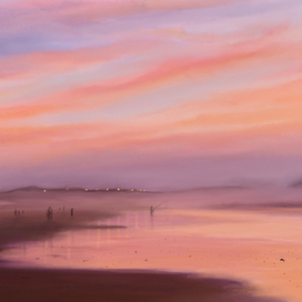 Закат на побережье в Марокко