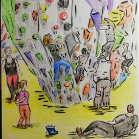 На скалодроме