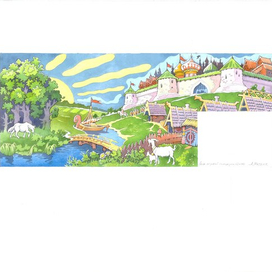 Эскиз, для "Игровой площадки". акварель/акрил. 2016. 